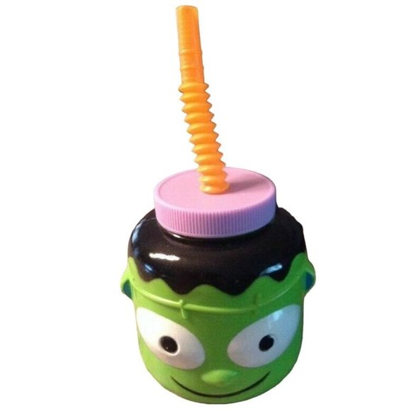 frankenstein halloween cup with lid straw fun party - Picture 1 of 4